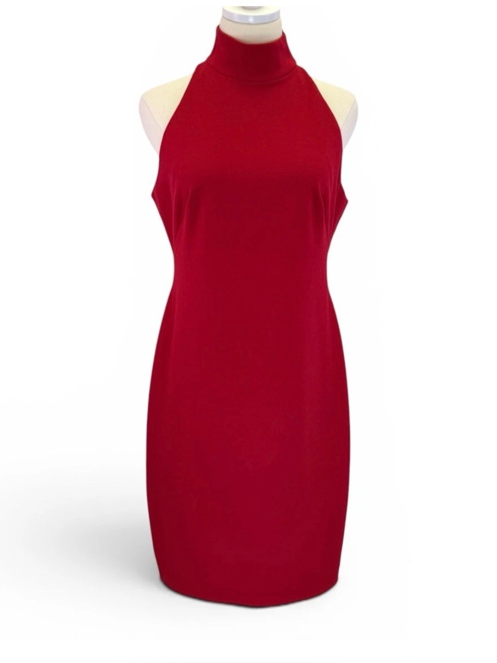 Lauren Ralph Lauren Red Knee Length Halter Neck Dress Womens Size 10‎